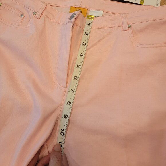 Ruby Rd. Make Me Blush Pink Capri Pants with Shell Button Accents - Picture 6 of 10